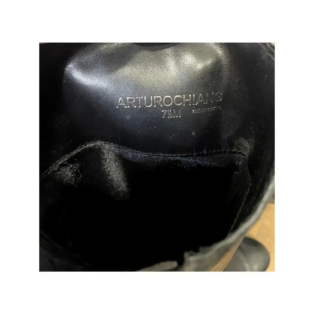 Arturo Chiang "Billie 2" Studded Riding Boots Black Leather Knee Boots Size 7.5 - Picture 6 of 13